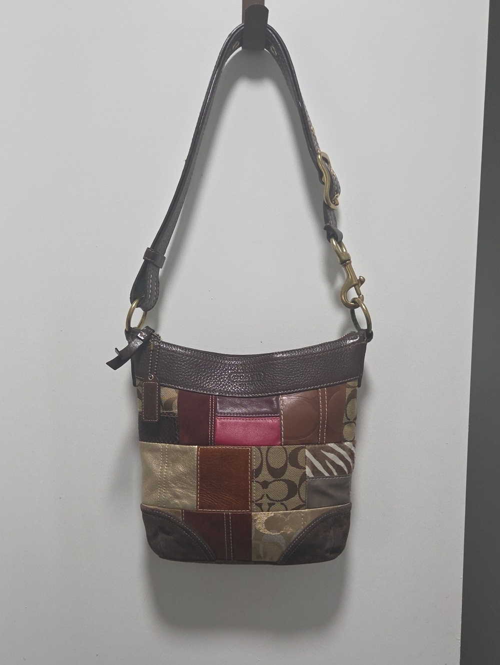 COACH 2006 VINTAGE HOLIDAY PATCHWORK HOBO DUFFLE BAG